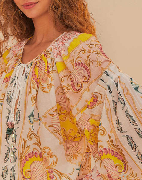 FARM RIO MARITIME MAGIC OFF-WHITE BLOUSE