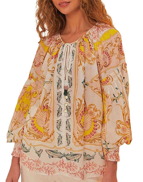 FARM RIO MARITIME MAGIC OFF-WHITE BLOUSE