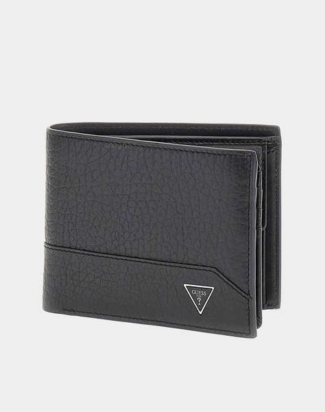 GUESS BRCLN BLFLD W S FLT W COIN PKT PORTOFEL DE BARBATI (Dimensiuni: 12 x 9.5 x 2.5cm.)