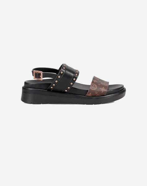 LAURA BIAGIOTTI 9080 SANDALE CU DOUA BARETE DESIGN SI CUREA BLACK