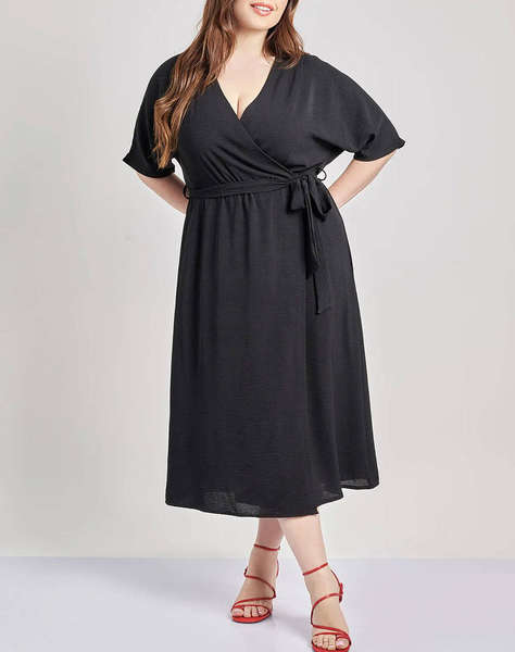PARABITA Rochie aeriana cu curea washed in relief