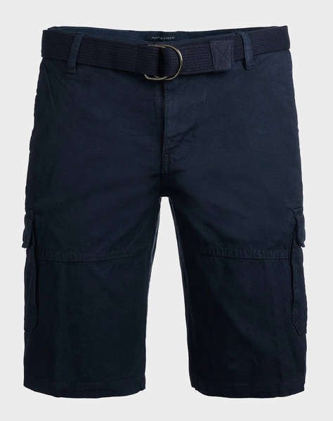 NAVY&GREEN BERMUDE-CARGO