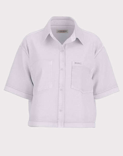 GUESS JEANS GJ BOXY SS SHIRT - ECO ORG CO NATURAL RG WHITE CAMASA DE DAMA