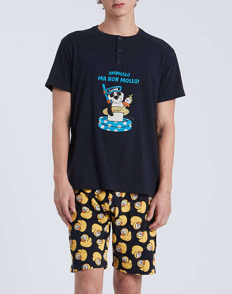 COTTONMANIA 16086 CRAZY FARM PIJAMALE DE BARBATI AMMOLLO