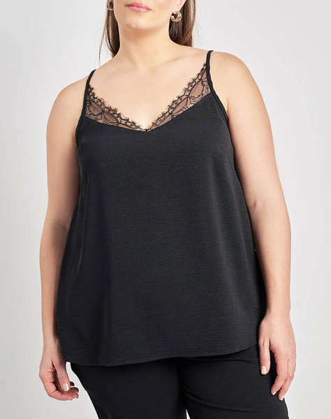 PARABITA Top lenjerie cu efect washed in relief cu dantela