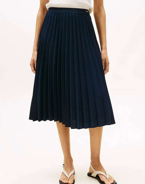 TOMMY HILFIGER FLUID PLEATED PULL ON MIDI SKIRT