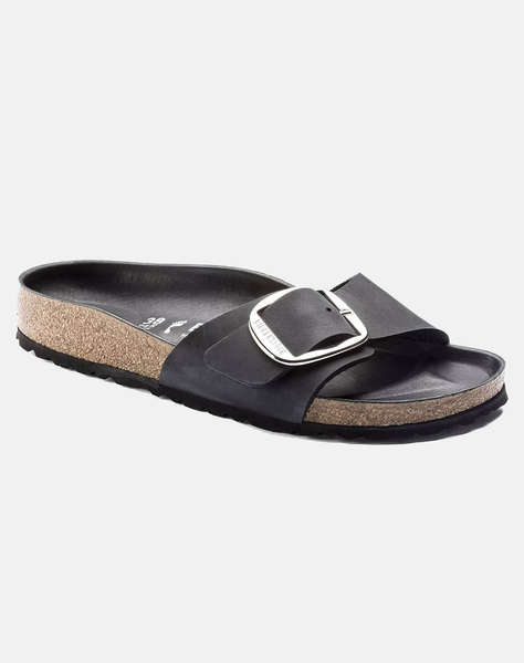 BIRKENSTOCK F25 LEATHER MADRID BIG BUCKLE LEOI BLACK HEX 35 - 43 NARROW CORE ESSENTIAL INCALTAMINTE DAMA