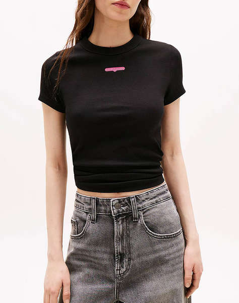 TOMMY JEANS TJW SLIM SCRIPT LABEL SS TEE EXT