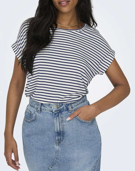 ONLY ONLMOSTER STRIPE S/S O-NECK TOP JRS NOOS