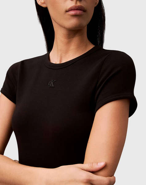 CALVIN KLEIN SS CO CONTOUR 1X1 RIB MINI DRESS