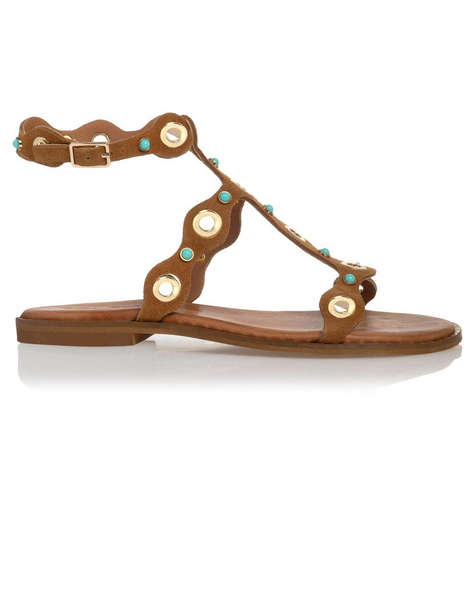 SANTE SH.25-415 SANTE FLAT SANDALE PIELE CU CAPSE