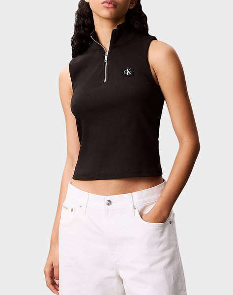 CALVIN KLEIN JEANS A- WOVEN LABEL SL QZ TOP