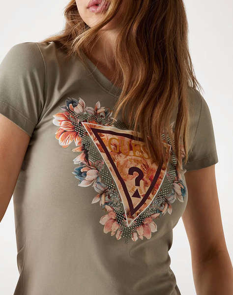 GUESS SS TRIANGLE FLOWERS TEE BLUZA DE DAMA