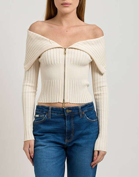GUESS LS KATHRYN ZIPPED CARDI SWTR CARDIGAN DE DAMA