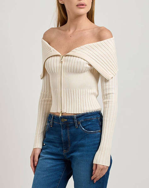 GUESS LS KATHRYN ZIPPED CARDI SWTR CARDIGAN DE DAMA