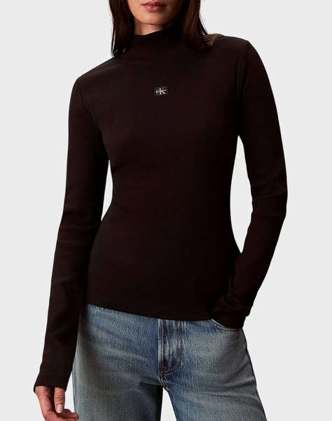 CALVIN KLEIN LS WOVEN LABEL TURTLENECK