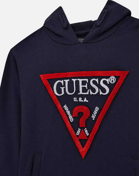 GUESS HOODED LS ACTIVE TOP - MID ORG. CO FRENCH TERRY 340 BLUZA DE COPII BOY