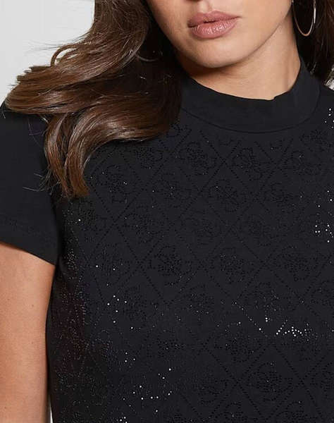 GUESS SS MOCK NECK ALL OVER 4G TEE BLUZA DE DAMA