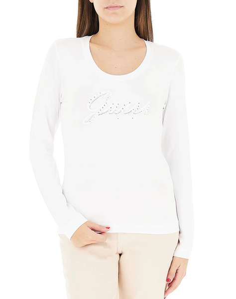 GUESS CN LS EMBRO SCRIPT LOGO TEE BLUZA DE DAMA