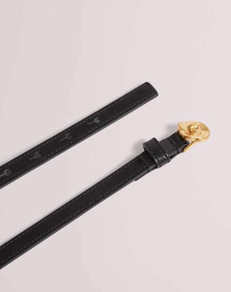TED BAKER ROOSSI Leather Belt with Rose Hardware