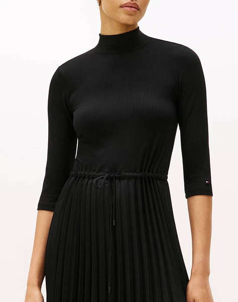 TOMMY HILFIGER SLIM 5X2 RIB MIX MIDI DRS