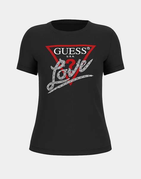 GUESS SS CN PEARLS LOVE TRIANGLE TEE BLUZA DE DAMA