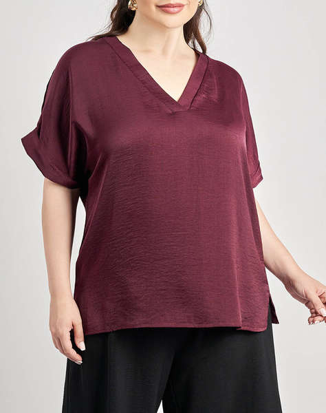 PARABITA Bluza satinatã cu decolteu in V