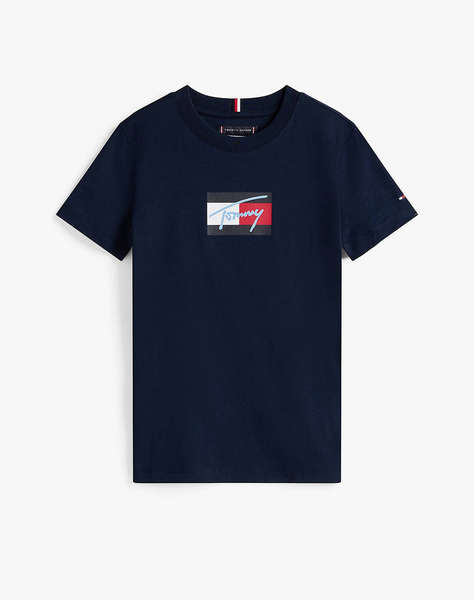 TOMMY HILFIGER TOMMY SCRIPT FLAG PRINT TEE SS