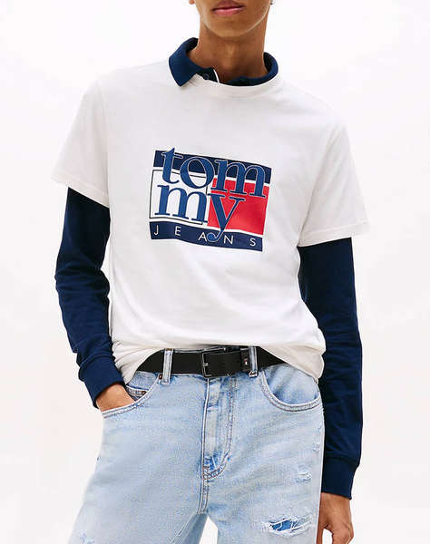 TOMMY JEANS TJM SLIM RWB FLAG TEE EXT