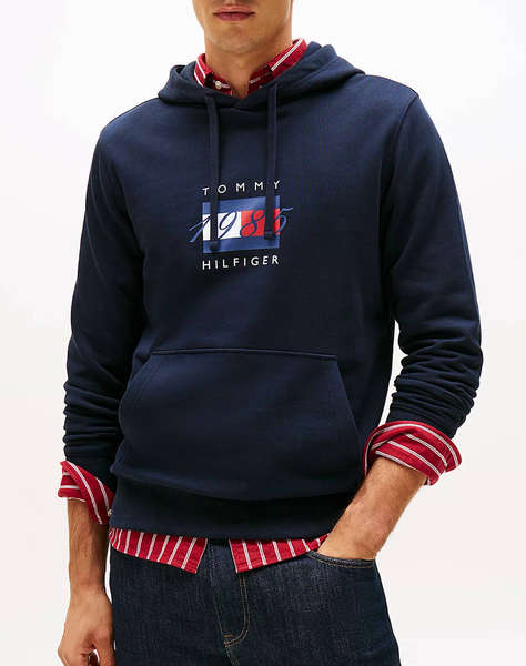 TOMMY HILFIGER LINEAR FLAG GRAPHIC HOODIE