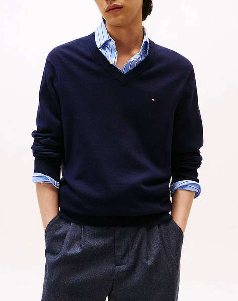 TOMMY HILFIGER PIMA ORG CTN CASHMERE V NECK