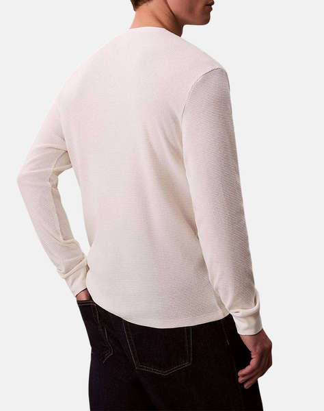 CALVIN KLEIN LS WAFFLE BADGE CREWNK TEE