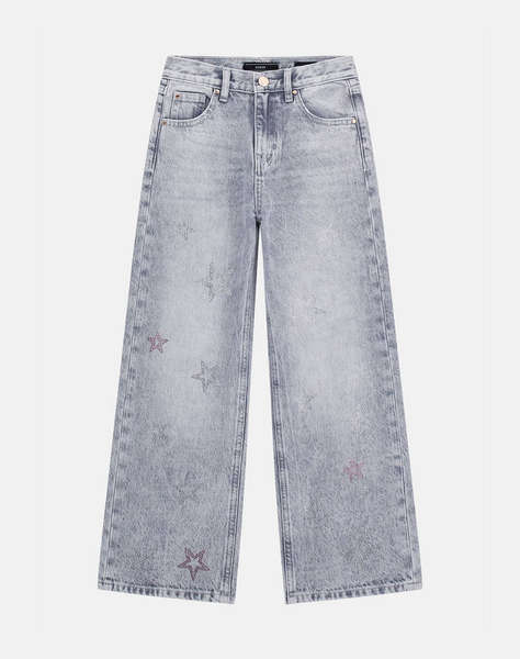 GUESS GREY RGD DNM 90S PANTS W/STARS PANTALONI DE COPII GIRL
