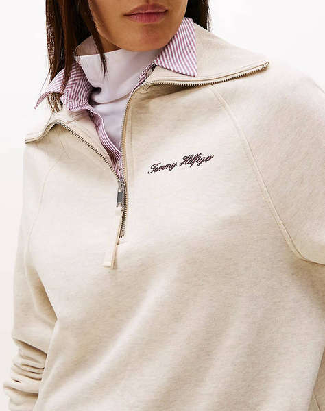 TOMMY HILFIGER CLASSIC SCRIPT FLEECE HALF-ZIP