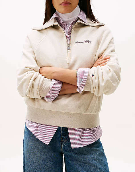 TOMMY HILFIGER CLASSIC SCRIPT FLEECE HALF-ZIP