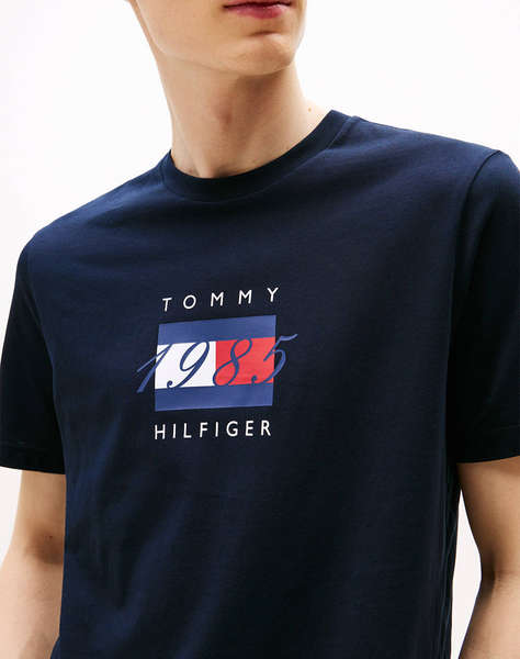 TOMMY HILFIGER LINEAR FLAG GRAPHIC TEE