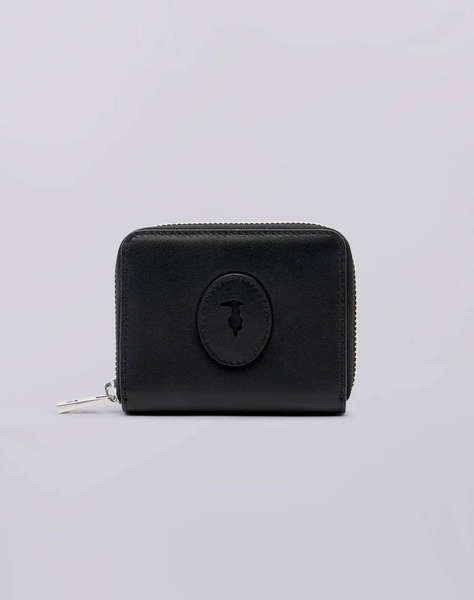 TRUSSARDI SOCIETY ZIP AROUND WALLET MD - CALF LEATHER (Dimensiuni: 11 x 9cm.)