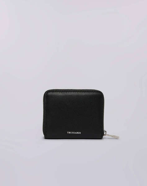 TRUSSARDI SOCIETY ZIP AROUND WALLET MD - CALF LEATHER (Dimensiuni: 11 x 9cm.)