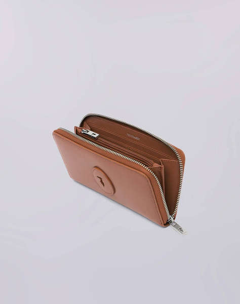 TRUSSARDI SOCIETY ZIP AROUND WALLET LG - CALF LEATHER (Dimensiuni: 19.5 x 10.5cm.)