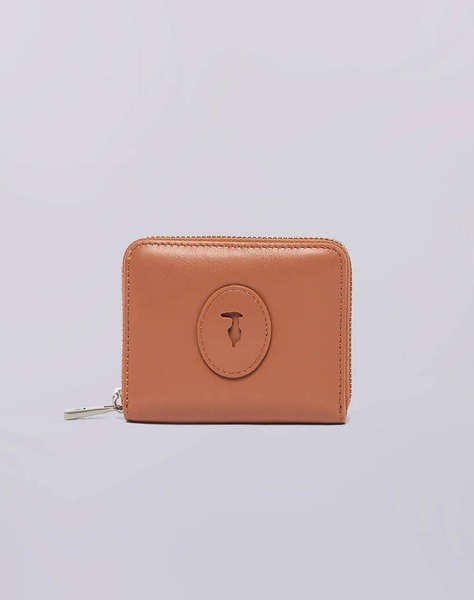 TRUSSARDI SOCIETY ZIP AROUND WALLET MD - CALF LEATHER (Dimensiuni: 11 x 9cm.)
