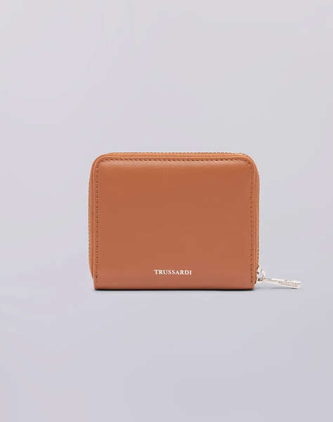 TRUSSARDI SOCIETY ZIP AROUND WALLET MD - CALF LEATHER (Dimensiuni: 11 x 9cm.)
