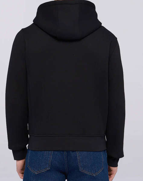 TRUSARDI SWEAT-FELPA CON ZIP E CAPPUCCIO IN JERSEY DIAGONALE CON RICAMO PUNTO CUORE