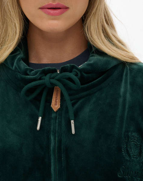 SUPERDRY D1 SDSW COUNTRY CLUB VELOUR ZIPHOOD FLEECE DE DAMA
