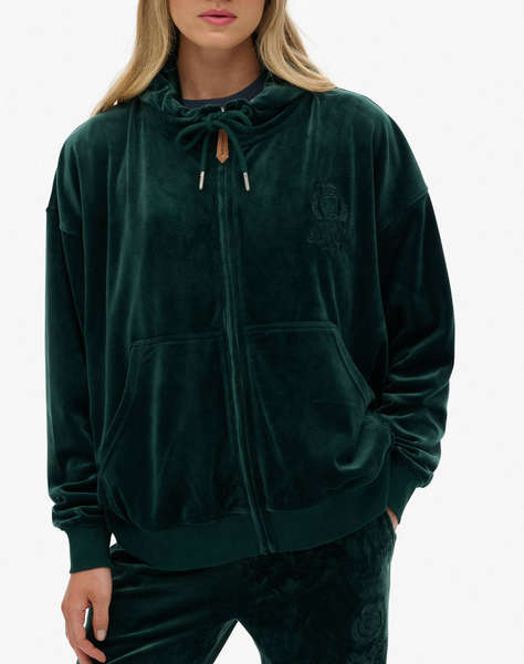 SUPERDRY D1 SDSW COUNTRY CLUB VELOUR ZIPHOOD FLEECE DE DAMA