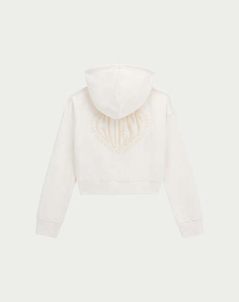 GUESS HOODED LS ACTIVE TOP W/ZIP FLEECE COPII GIRL