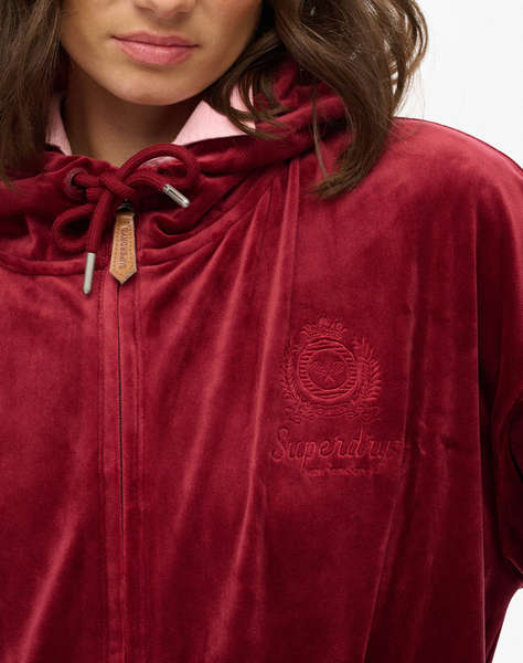 SUPERDRY D1 SDSW COUNTRY CLUB VELOUR ZIPHOOD FLEECE DE DAMA