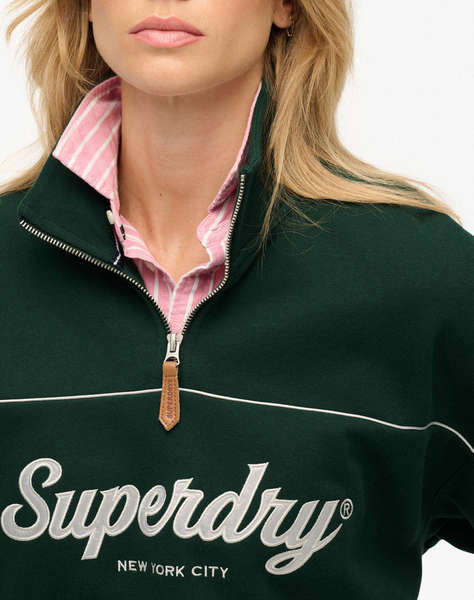 SUPERDRY D2 SDSW COUNTRY CLUB LOOSE 1/4 ZIP FLEECE DE DAMA