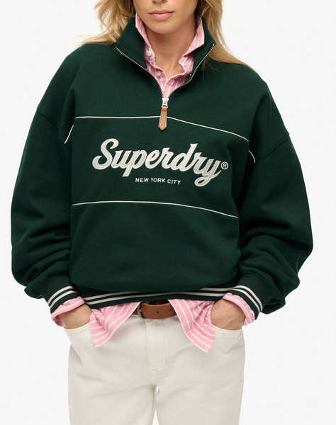 SUPERDRY D2 SDSW COUNTRY CLUB LOOSE 1/4 ZIP FLEECE DE DAMA