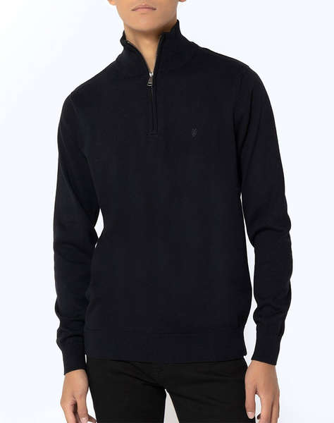 BOSTONIANS Pulover DIN BUMBAC HALF-ZIP REGULAR FIT
