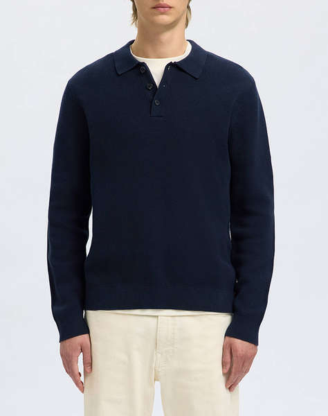 SELECTED SLHDANE LS KNIT STRUCTURE POLO NECK